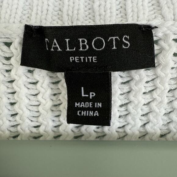Talbots Womens White Summer V Neck Size Petite M Medium Weight - Picture 3 of 8
